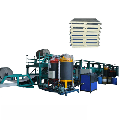 خط إنتاج لوحة ساندويتش PU 120kW غير المستمر